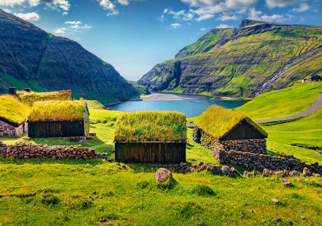 Grassy homes in the Faroe Islands
