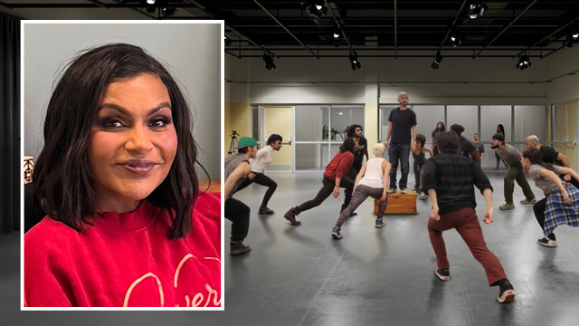 Mindy Kaling ’01’s photo cropped over the rendering of the new performance lab