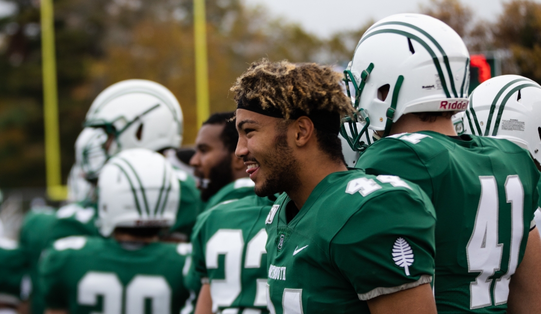 Dartmouth football team at a homecoming game